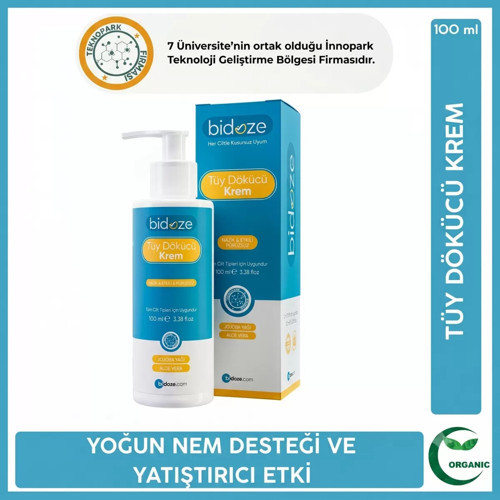 Bidoze Tüy Dökücü Krem 100 Ml | Aloe Vera ve Hindistan Cevizi Yağlı Pürüzsüzlük
