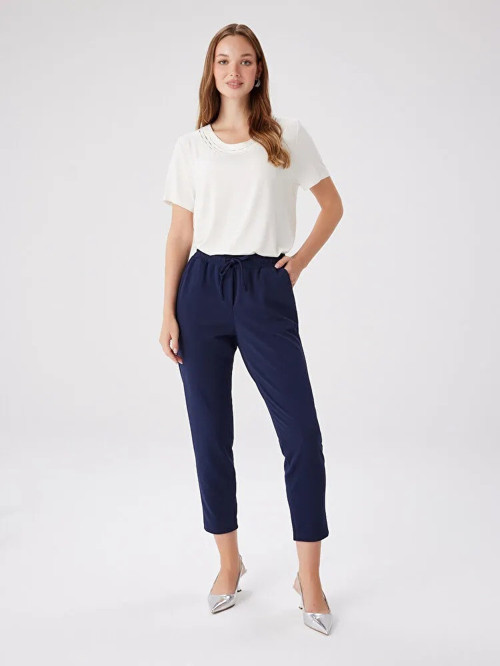 Comfort Fit Krep Örme Kadın Pantolon BW27PNT002
