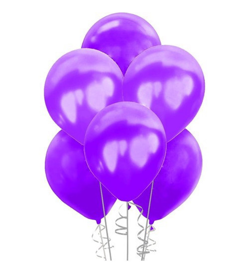 Metalik Mor Balon 12 inch 5 Adet