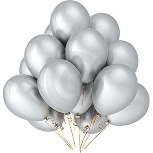 Metalik Gümüş Balon 12 inch 15 Adet