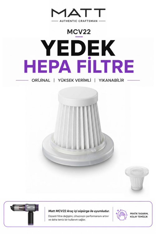 Mcv22 Yedek Hepa Filtre | Yıkanabilir Yüksek Verimli Filtre | Mcv22 Araç İçi El Süpürg