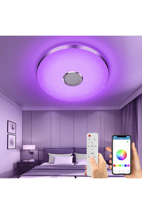 🌈Hpytech Akıllı Tavan Aydınlatma Smart Life Rgb Led Lamba🎶Bluetooth Müzik🎮Uzaktan Kumanda