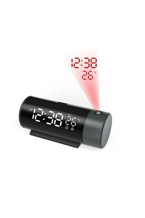 Projeksiyonlu Led Dijital Çalar Saat⏰Usb Güç🔔Çift Alarm🔔Tavan & Duvar Yansıtma Masa Saati