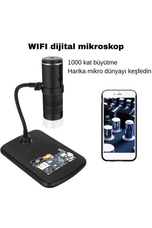 1000X Kablosuz Dijital Mikroskop Kamera 🔬 8 Led Işıklı Büyüteç🔬Hd Büyüteç🔬Android & İos Uyumlu