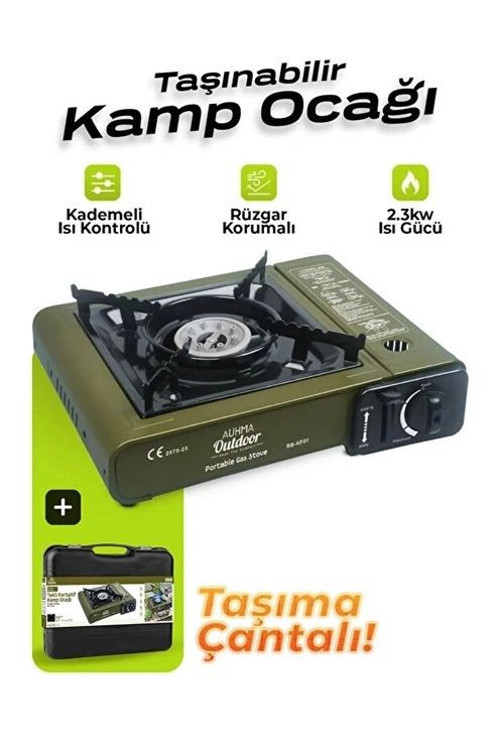 Portatif Kamp Ocağı 2.3kw | Taşınabilir Tekli Gazlı Ocak | Rüzgar Geçirmez