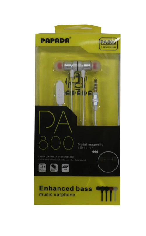 Papada PA800 Beyaz Renk Mikrofonlu Mıknatıslı Kulaklık (KDO)