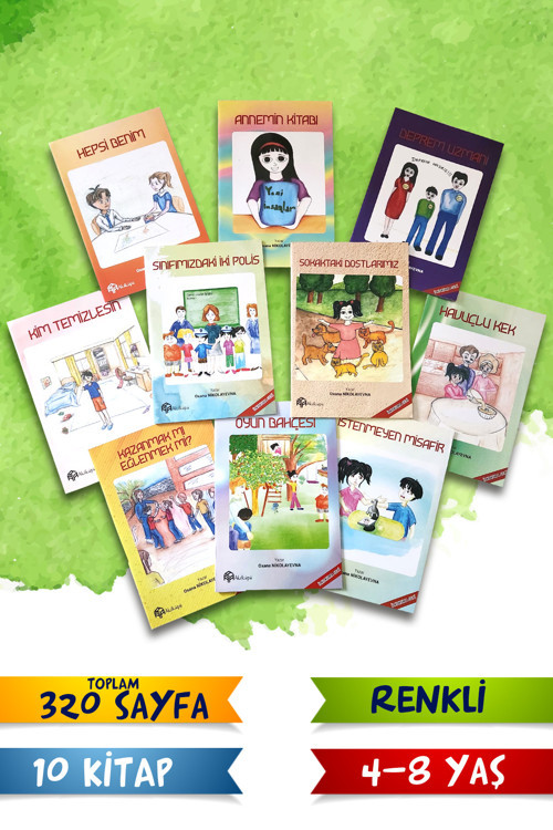 Harika Çocuk 4 - 8 Yaş Davranış Eğitimi Hikaye Seti - 10 Kitap - Renkli - 320 Sayfa - Davaranış , Sorumluluk Eğit