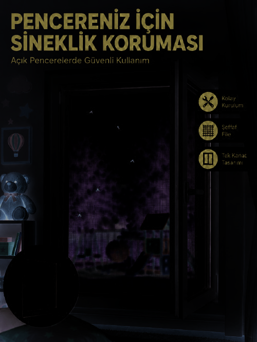Sinek ve Uçan Böceklere Karşı Koruyucu Pencere Sineklik Filesi
