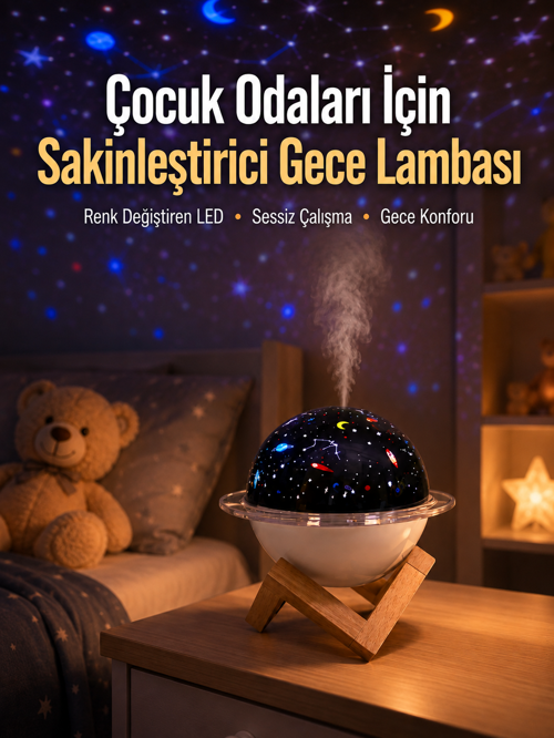 USB ile çalışan projektörlü aromaterapi nemlendirici masaüstü kullanım için uygun XUCZSTARMASTERNEML