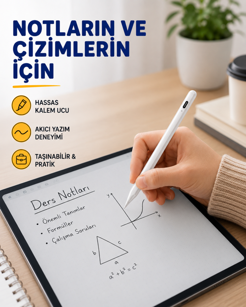 Yüksek Hassasiyetli Eğim Sensörlü Dijital Kalem – USB-C Hızlı Şarjlı Yeni Nesil 2-1