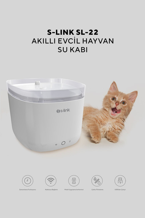 Sl-22 1.9 Litre Wifi Smart Mini Pro Tuya Pet Fountain/ Kedi Köpek Su Kabı