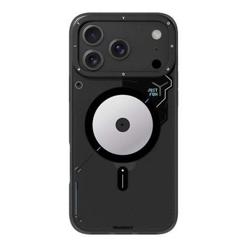İphone 18 Pro Uyumlu Kılıf M-Safe Şarj Özellikli Disk Desenli Disc Battle Kapak Siyah