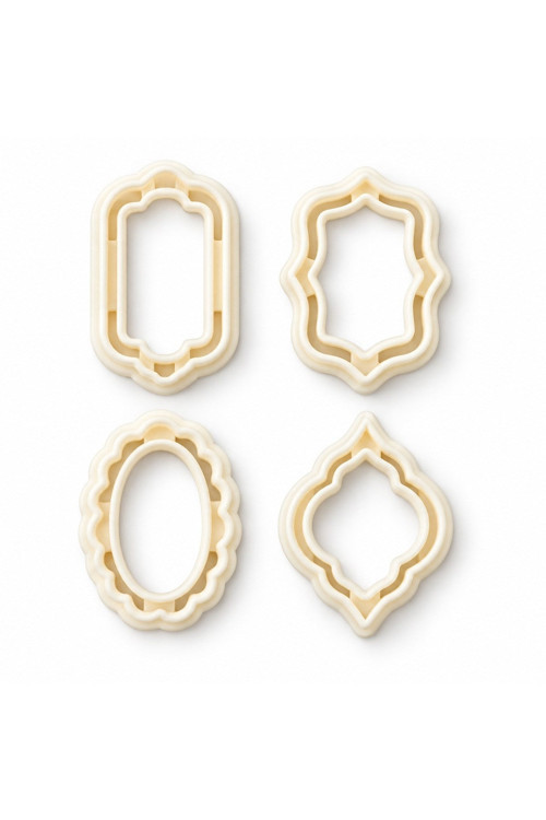 4'lü Dantel Çerçeve Polimer Kil Kesici Kalıp Seti – Lace Frame Clay Cutters