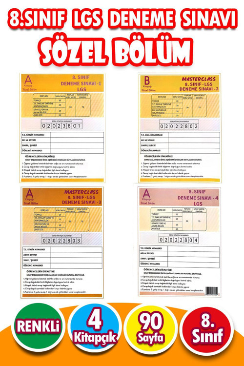 Harika Kitap 8.Sınıf LGS Deneme Sınavı - Sözel Bölüm - 4 Kitapcık