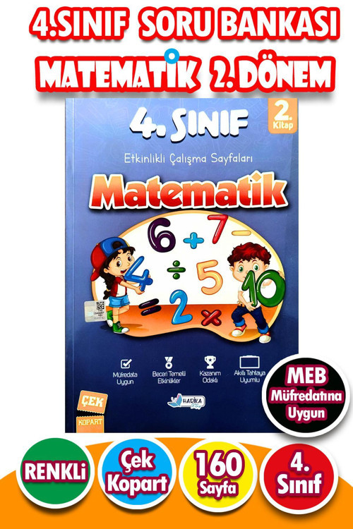 Harika Kitap 4.Sınıf Matematik 2.Dönem - Etkinlikli Çalışma ve Soru Bankası Kitabı