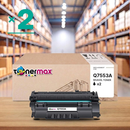 HP LaserJet P2015dtn Muadil Toner Çipli Q7553A 2'li 3.000 Sayfa