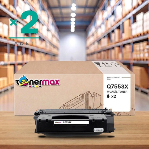 HP LaserJet P2015d Muadil Toner Çipli Q7553X 2'li 7.000 Sayfa