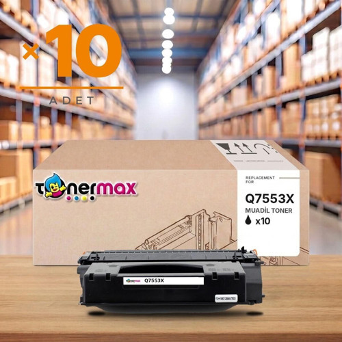 HP LaserJet M2727nfs MFP Muadil Toner Çipli Q7553X 10'lu 7.000 Sayfa