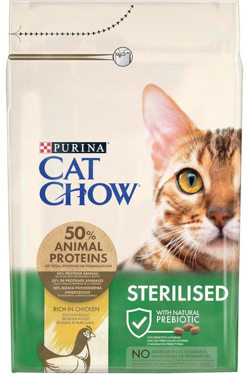 Cat Chow Sterilised Kuru Kedi Maması, Tavuklu, Kısırlaştırılmış, Yetişkin, 3 Kg
