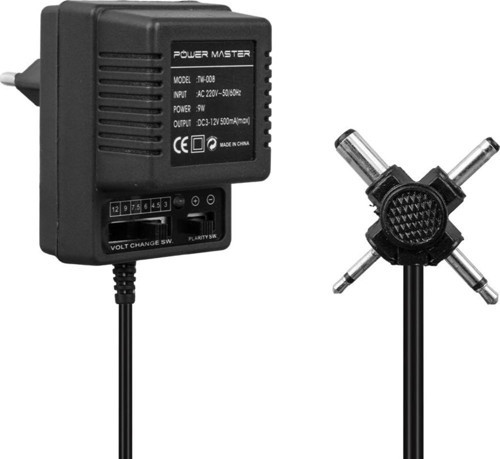 3 VOLT - 12 VOLT - 0.5 AMPER AYARLI ADAPTÖR 4 UÇLU (2818)