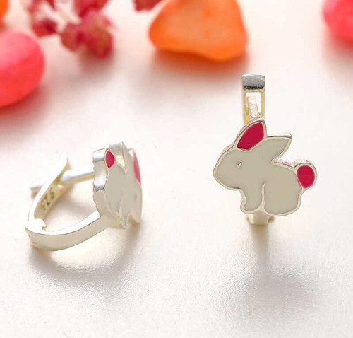 Gümüş Tavşan Çocuk Küpesi