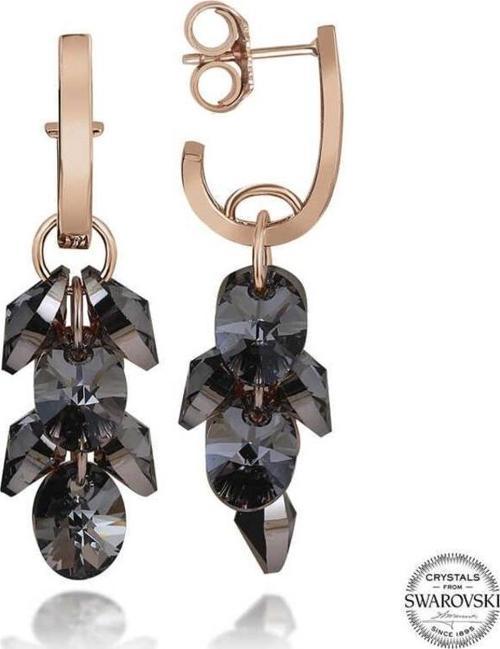 Swarovski Crystal Taşlı Gümüş Salkım Sallantılı Kadın Küpe