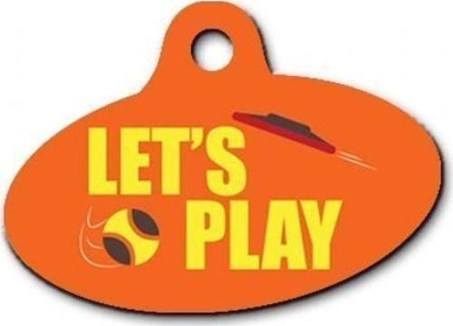 Lets Play Desenli Elips Kedi Köpek Künyesi Medium 3Cm