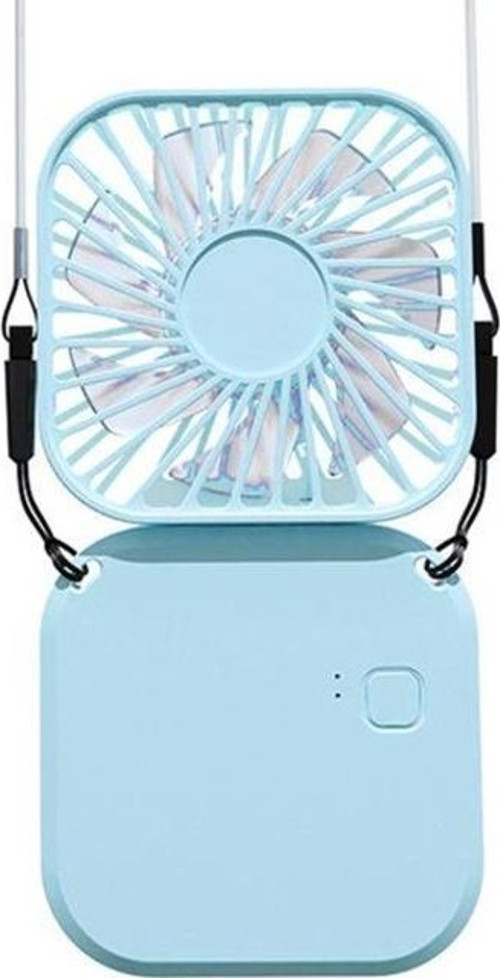 F-05 Mini Fan Tutmalı Şarjlı 3 Kademeli Vantilatör Klima Soğutucu Fan Mavi
