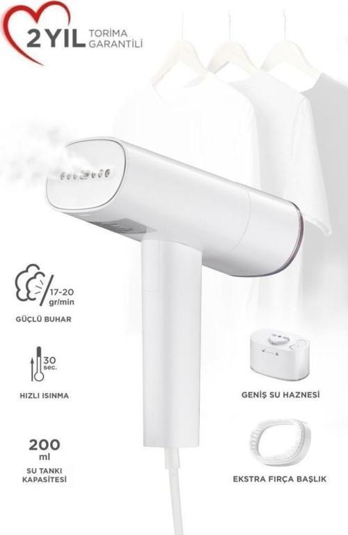 Kg3112 Beyaz Buharlı Kırışık Giderici Taşınabilir Seyahat Boy Dikey Ütü