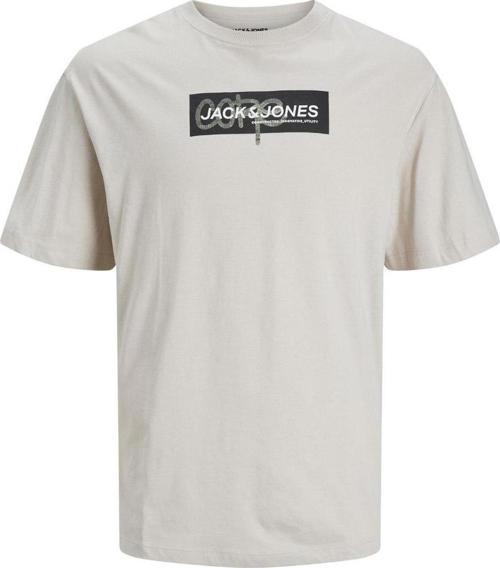 12253477 Jcoaop Print Tee Ss Crew Neck Bej