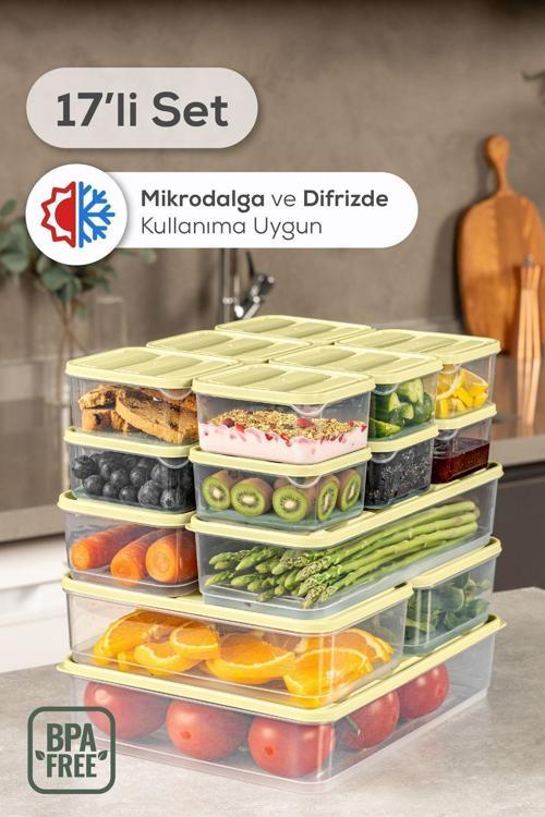 17li Buzdolabı Dondurucu Organizer Ve Saklama Kabı Sarı 12x(350ML) 2x(1,65LT) 2x(1,75LT) 1x(3,5LT)