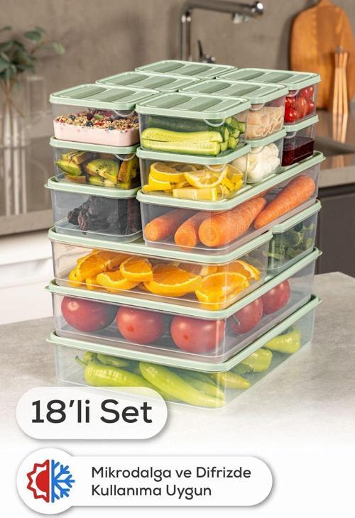 18li Buzdolabı Dondurucu Organizer Ve Saklama Kabı Mint 12x(350ML) 2x(1,65LT) 2x(1,75LT) 2x(3,5LT)