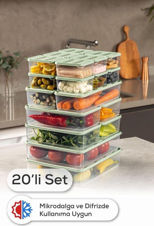 20li Buzdolabı Dondurucu Organizer Ve Saklama Kabı Mint 12x(350ML) 4x(1,75LT) 2x(1,65LT) 2x(3,5LT)
