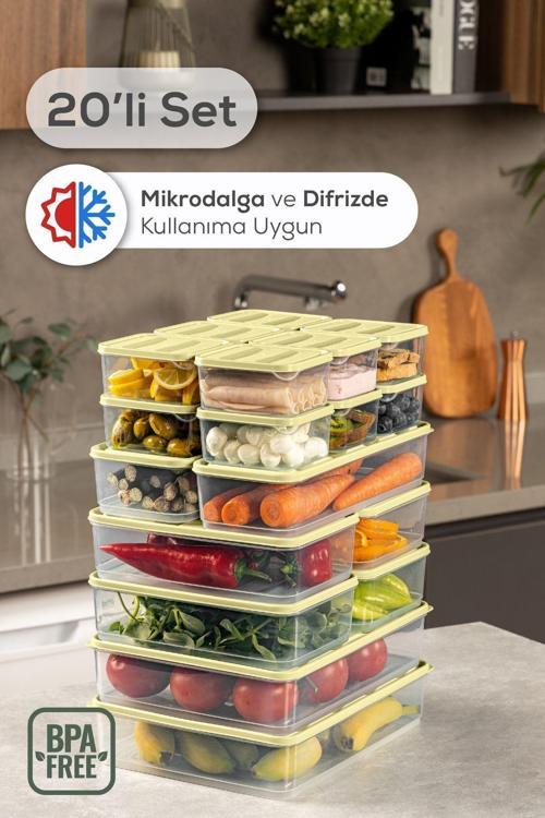 20li Buzdolabı Dondurucu Organizer Ve Saklama Kabı Sarı 12x(350ML) 4x(1,75LT) 2x(1,65LT) 2x(3,5LT)