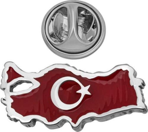 Gümüş Türkiye Haritası Rozet
