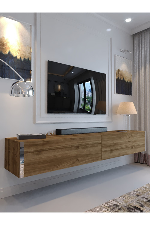 KARNAVAL DUVARA MONTE TV ÜNİTESİ - SDM-1003-2 CEVİZ GOLD