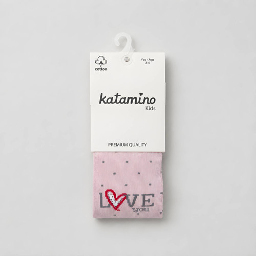 Harmani Love Yazılı Pamuklu Kız Çocuk Külotlu Çorap