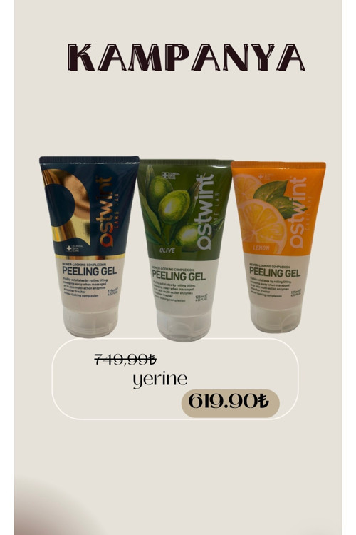 (3 ÜRÜN) PEELING GEL ZEYTİN(125ML)+PEELİNG GEL LİMON(125ML)+PEELİNG GEL STANDART(125ML)