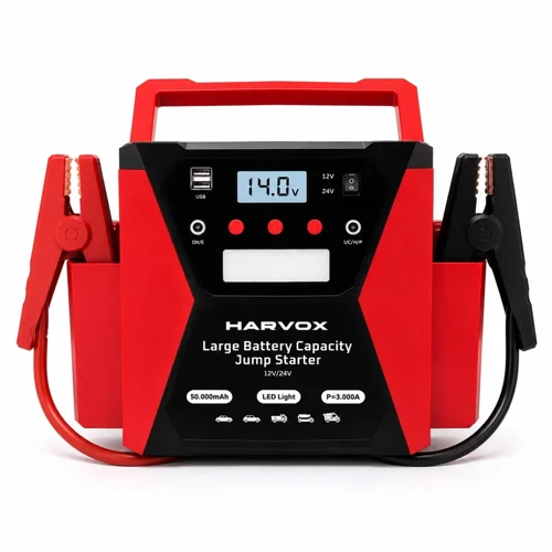 HX-JS007 50.000mAh 12V 24V Akü Takviye Cihazı Jump Starter – 1.000A / 2.100A Marş Akımı, Kamyon Tır Otomobil