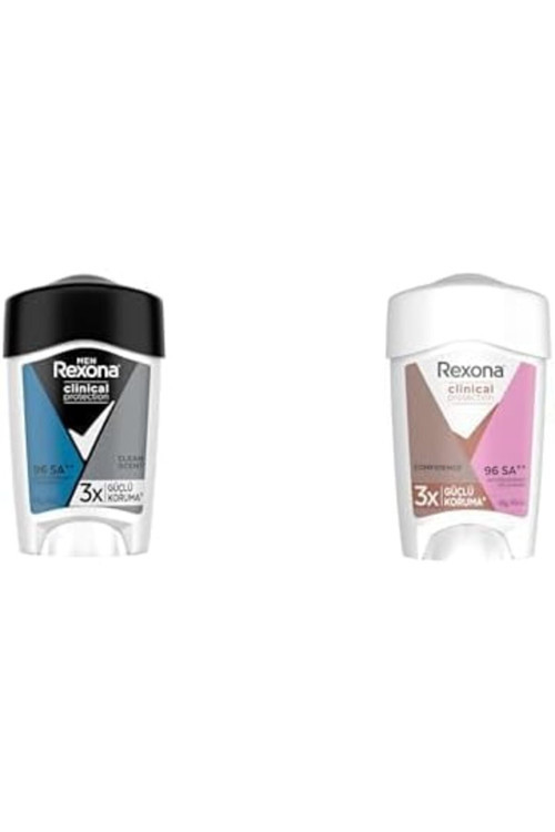 Men Clinical Protection Erkek Clean Scent 3x Güçlü Koruma 45 ml x1 + Rexona Clinical Protection Kadı