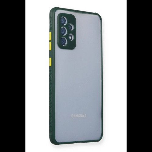 Samsung Galaxy A72 Kılıf Miami Şeffaf Silikon - Koyu Yeşil
