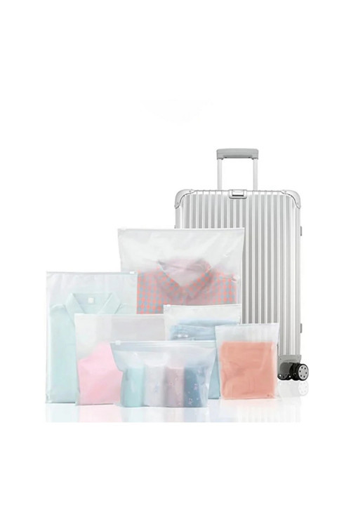 20 X 20 Cm Fermuarlı Buzlu Kargo Poşeti -130Mikron (10 Adet) Valiz Ve Dolap İçi Düzenleyici Buzlu