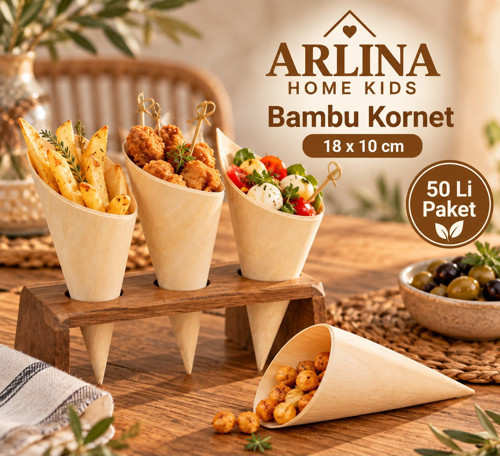 18*10 CM Bambu Sunum Korneti 50 li Pket