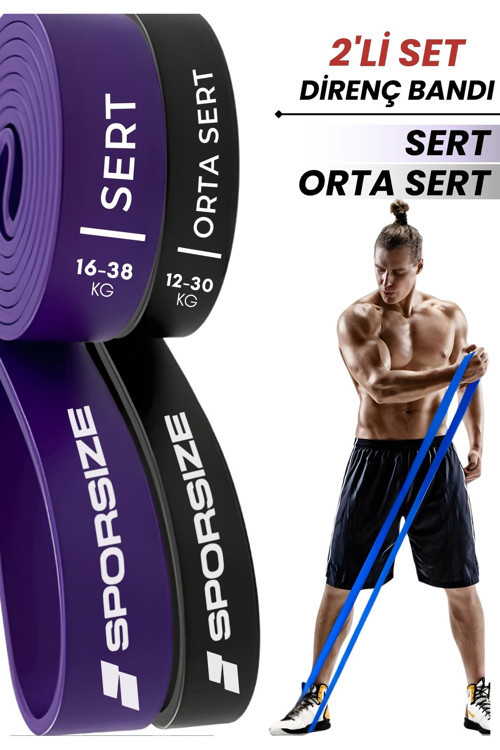 30 + 38 KG Power Loop Direnç Bandı Kas Geliştirme Fitness Crossfit Barfiks Lastiği
