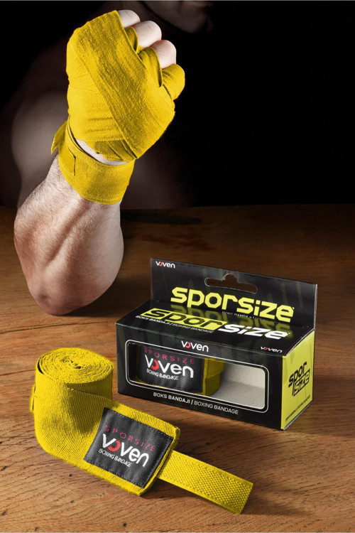 Voven Boxing Muay Thai Bandage Kırmızı Boks Bandajı Muay Thai Bandajı El Sargısı Pembe 4,5 Metre