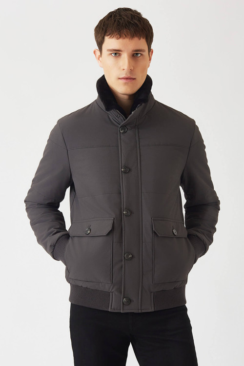 Antrasit Regular Fit Mont