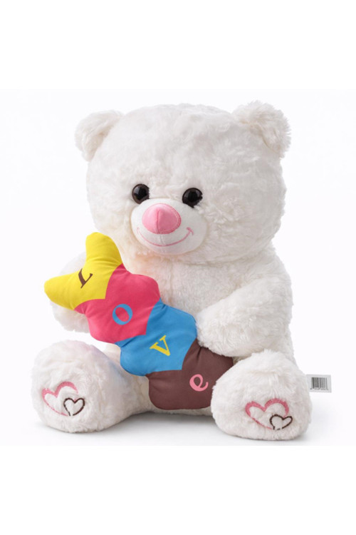 60 cm Ayıcık Peluş Oyuncak – LOVE Detaylı, Yumuşak Dokulu