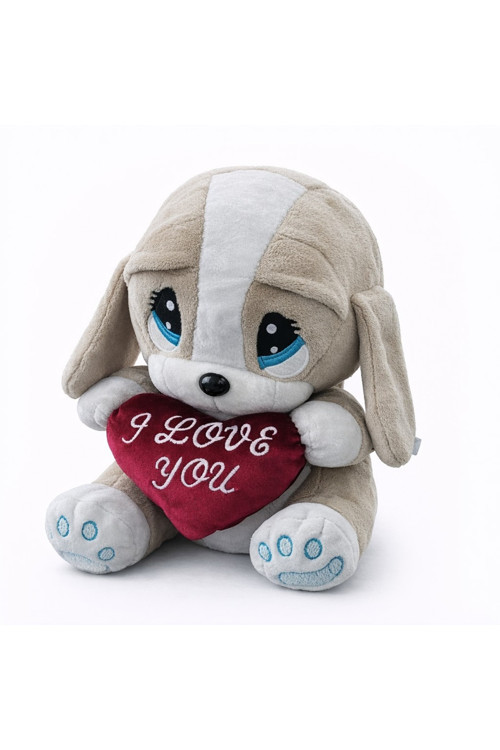 Büyük Boy 40 cm Peluş Köpek – Kalpli I Love You Yastıklı Oyuncak
