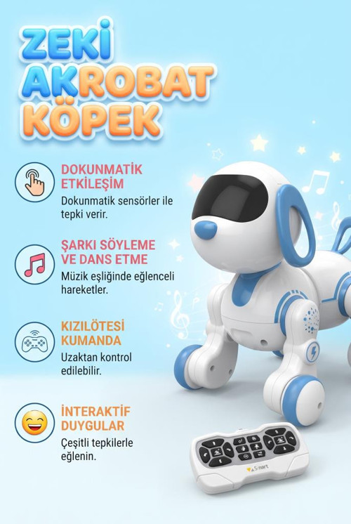 Seher Oyuncak Uzaktan Kumandalı Robot Köpek (ITEM KOD : SH40193) MAVİ