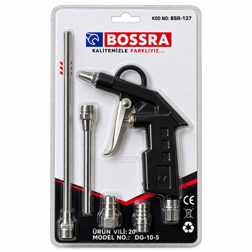 BOSSRA BSR-137 5 PARÇA HAVA TABANCASI SETİ – KOMPRESÖR HAVA AKSESUAR SETİ